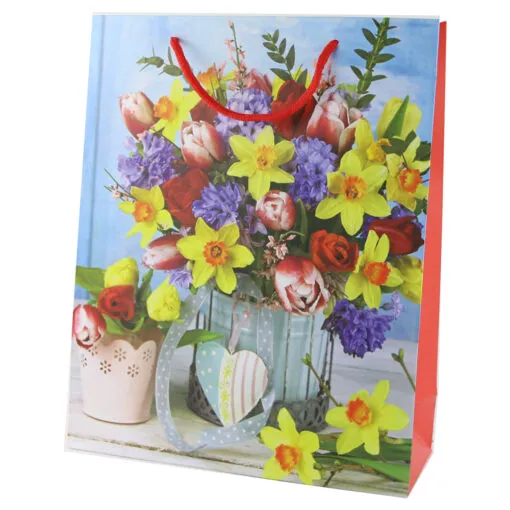 Punga cadou din hartie 26x32 CM - Buchet de flori