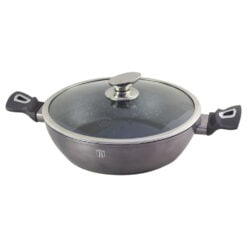 Cratita marmorata cu capac 28 CM