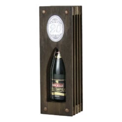 Suport lemn in forma de carte cu o sticla de vin 200 ml "20"