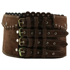 Chimir din piele naturala cu 4 catarame - diverse culori si marimi