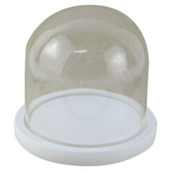 Cupola din sticla cu suport lemn pentru aranjamente florale 12x10 CM