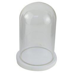 Cupola din sticla cu suport lemn pentru aranjamente florale 12x20 CM