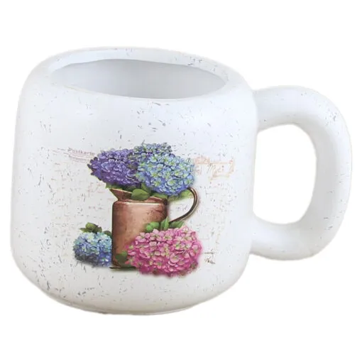 Ghiveci din ceramica tip cana Happy Life 11x11 CM