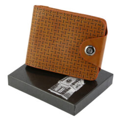 Portofel barbati din piele ecologica 12x10 CM - Maro/Negru
