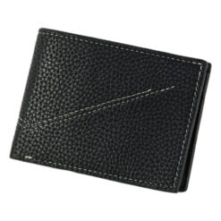 Portofel barbati din piele ecologica 11x8.5 CM - Maro/Negru