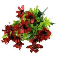 Buchet artificial cu cinnia si verdeata 42 CM