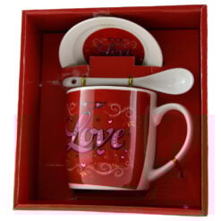 Cana cu farfurie si lingurita Love 9 CM - Design