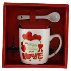 Cana cu lingurita Love cu mesaj 7 CM - Inimioare