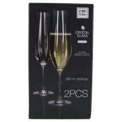 Set 2 pahare sampanie din sticla de cristal Atmosfera