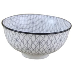 Bol din portelan 260 ml - Design Alb cu gri