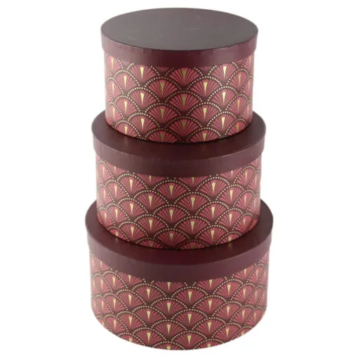 Set 3 cutii cadou rotunde cu capac 24 CM