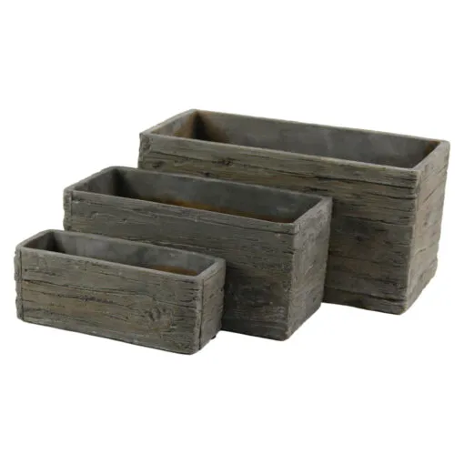 Set 3 ghivece din piatra antichizat 28x14 CM
