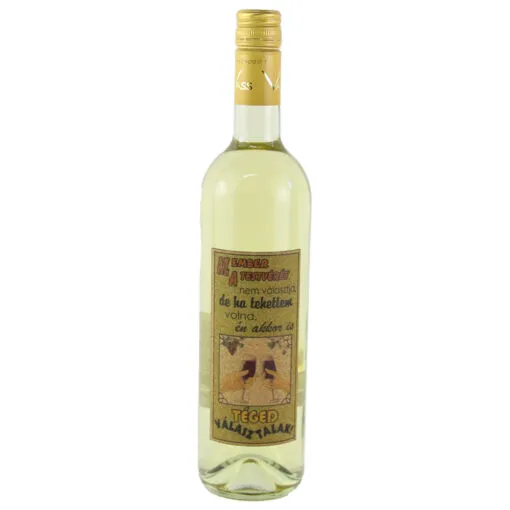 Vin alb 0.75 ml cu eticheta din pluta "Az ember a testveret nem valasztja..."
