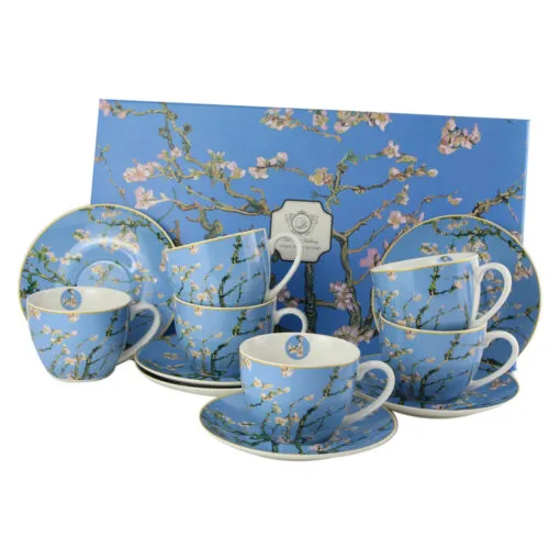 Set 6 cesti cu farfurii din portelan 280 ml "Almond Blossom" de Van Gogh