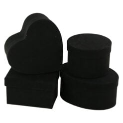 Set 4 cutii cadou 12/10/9/12 CM - Flock Negru
