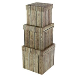 Set 3 cutii cadou in forma de cub 16?16 CM - Maro