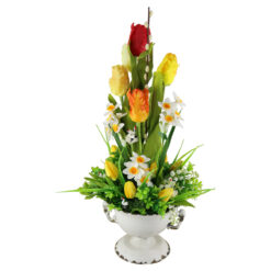 Aranjament floral in cupa metalica 60 CM