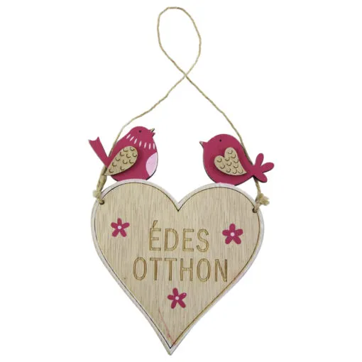 Decoratiune pentru usa din lemn Inima "Edes Otthon" 12?25 CM