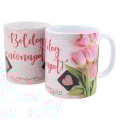 Cana ceramica "Boldog Nevnapot" 330 ml - Lalele