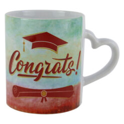 Cana ceramica pentru absolvire "Congrats!" 330 ml - Rosu