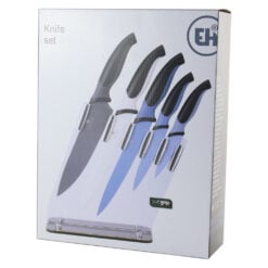 Set 5 cutite cu suport din plastic