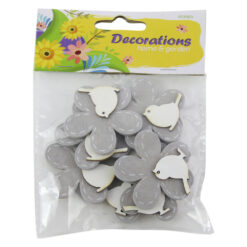 Set 8 decoratiune floare autoadeziva din lemn 5 CM