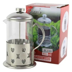Infuzor ceai/cafea 800 ml din sticla si inox