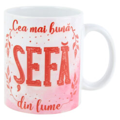 Cana ceramica "Cea mai buna Sefa din lume" 330 ml