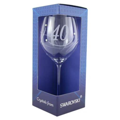 Pahar vin cu cristale Swarovski 470 ml - Mesaje/Cifre