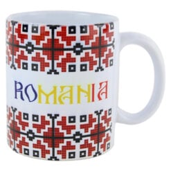 Cana ceramica cu motive traditionale Romania 330 ml