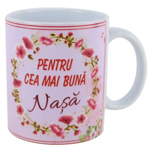 Cana ceramica "Pentru cea mai buna Nasa" 330 ml