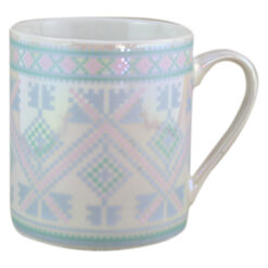 Cana ceramica sidefata cu rombi 8 CM