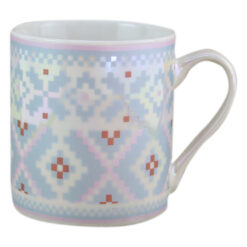 Cana ceramica sidefata cu rombi 8 CM