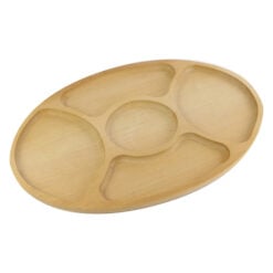 Platou oval din lemn cu 5 compartimente 45x29 CM