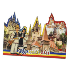 Magnet frigider din lemn Romania 10x7 CM