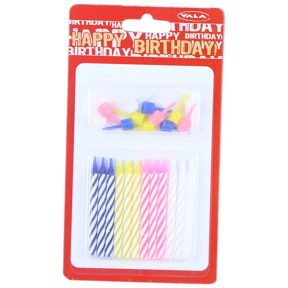Set 12 lumanari colorate pentru tort 8 CM Set 12 lumanari colorate pentru tort 8 CM