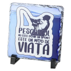 Placa ardezie "Pescuitul nu este doar un sport..." 14x14 CM