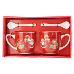Set 2 cani cu lingurite din ceramica 220 ml