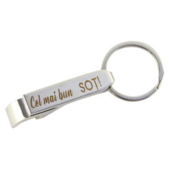 Breloc personalizat cu desfacator de sticle "Cel mai bun Sot!" 9CM