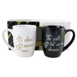 Set 2 cani din ceramica "Iti dau inima mea..."
