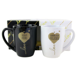 Set 2 cani din ceramica "Love - Kivalo Ferj/Csodalatos Feleseg"