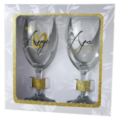 Set 2 pahare vin "Szuper Anya/Szuper Apa
