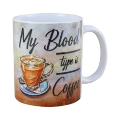 Cana ceramica My Blood type is coffee 330 ml