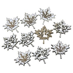 Set 10 decor craft Frunze din lemn 3 CM