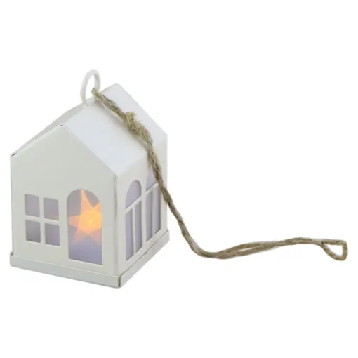 Casuta decorativa cu led din metal 5x7 CM