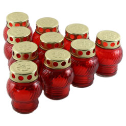 Set 10 candele din sticla cu capac 10 CM