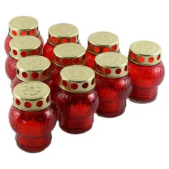 Set 10 candele din sticla cu capac 10 CM
