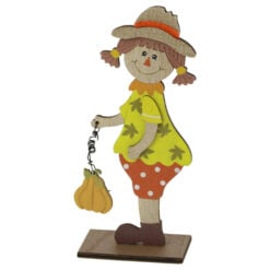 Decor Toamna Figurina fetita din lemn 20 CM
