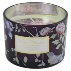 Lumanare parfumata in pahar sticla floral 230 gr