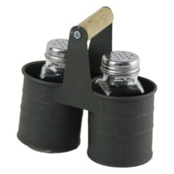 Set solnite pentru sare si piper cu suport metalic